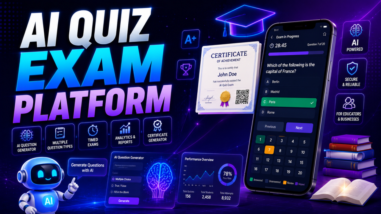AI Quiz & Exam SaaS Platform
